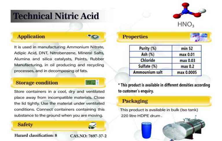 data sheet of nitric acid