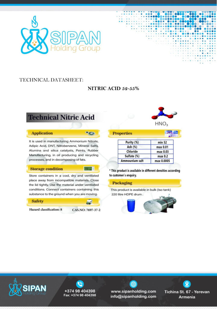 آنالیز اسید نیتریک 55%