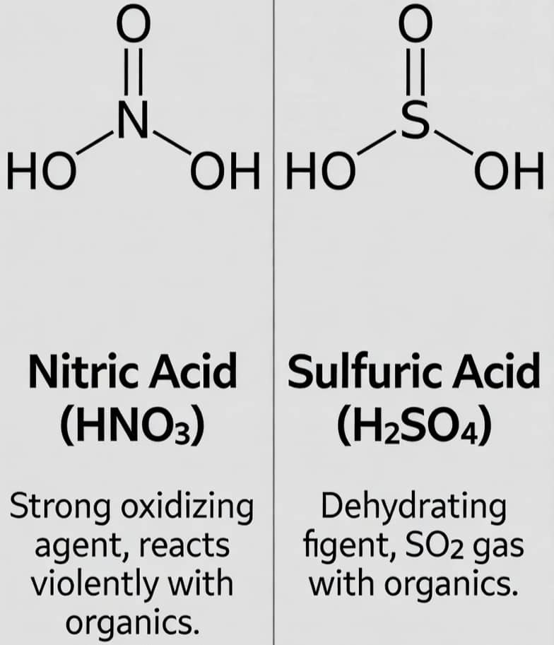 تفاوت اسید نیتریک و سولفوریک