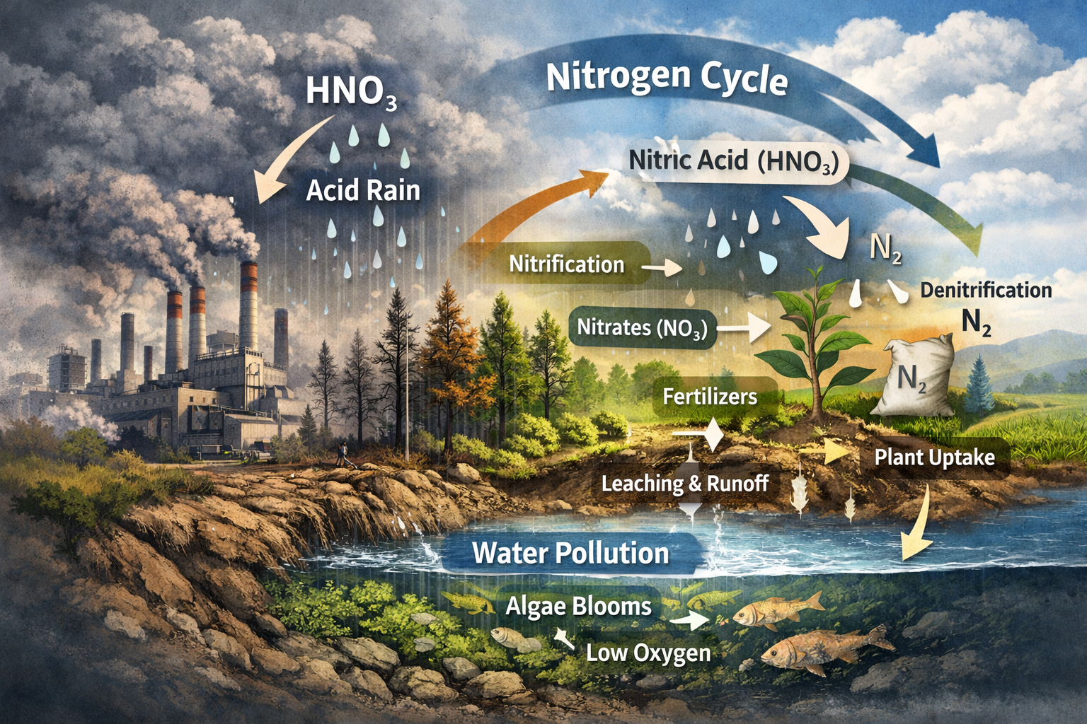 ✨نقش اسید نیتریک در محیط‌زیست