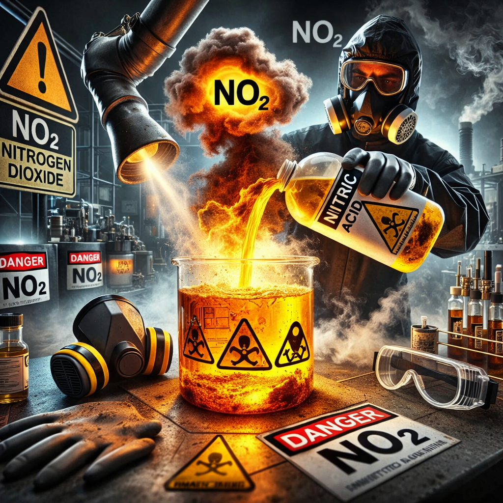 خطرات گاز NO2 در استفاده از اسید نیتریک