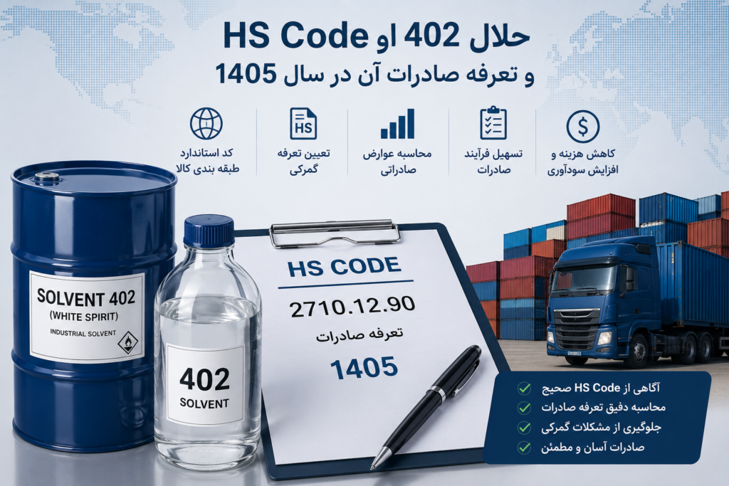 HS Code حلال 402 و تعرفه صادرات آن در سال 1405