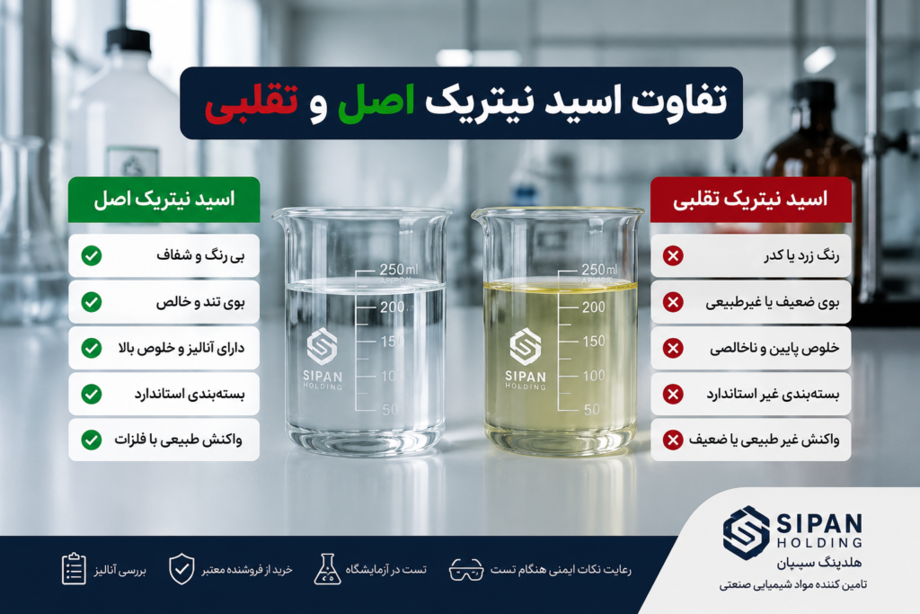 چگونه اسید نیتریک اصل را از تقلبی تشخیص دهیم؟