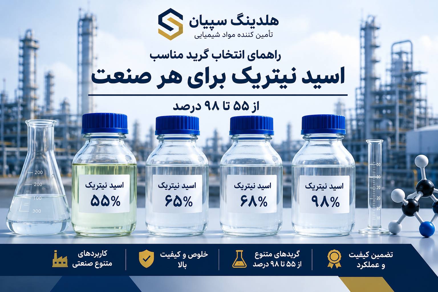 انتخاب گرید مناسب اسید نیتریک