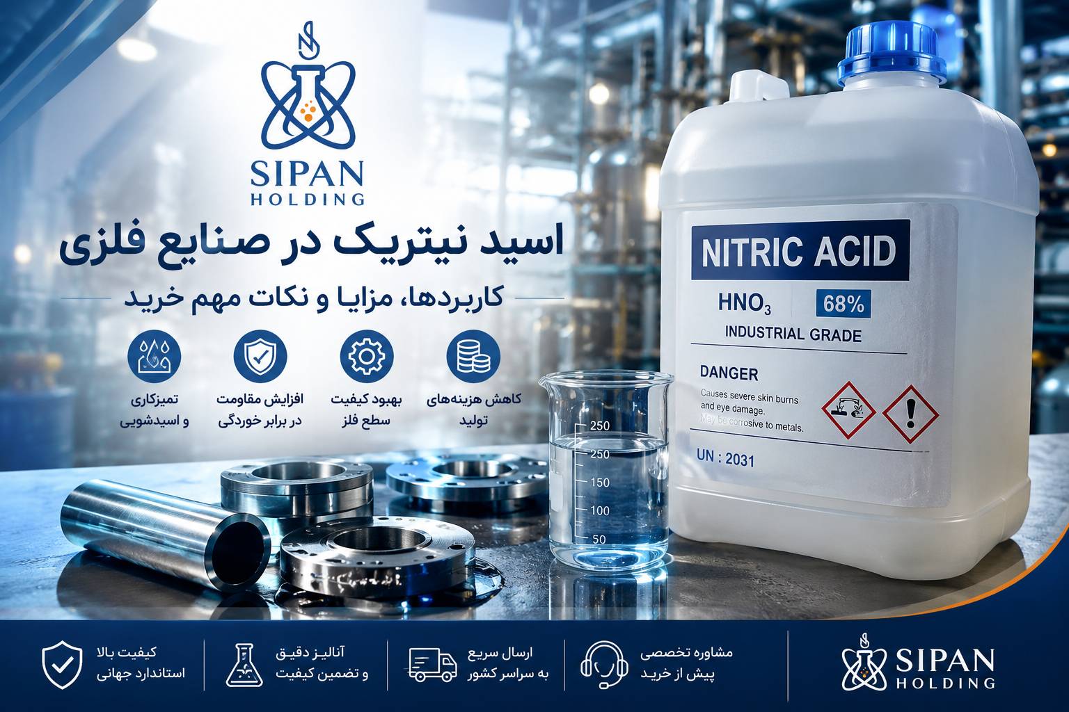 اسید نیتریک در صنایع فلزی