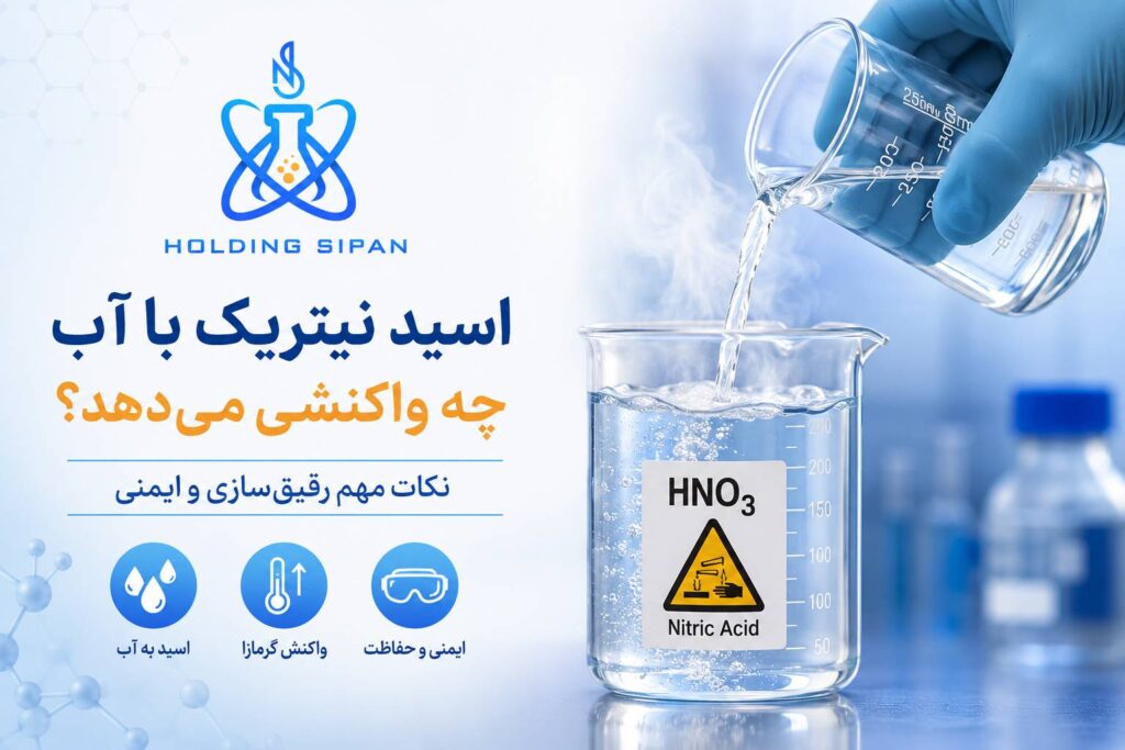 اسید نیتریک با آب چه واکنشی می‌دهد؟
