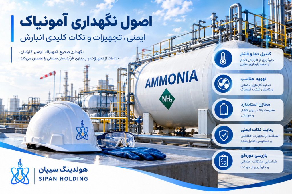 راهنمای نگهداری آمونیاک؛ اصول ایمنی، شرایط مناسب و نکات مهم انبارش