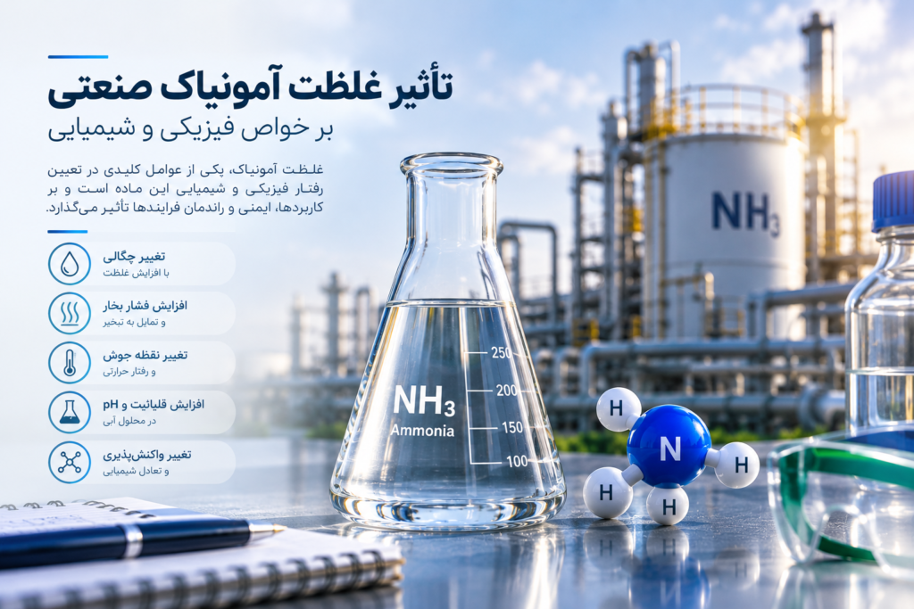 آمونیاک صنعتی؛ بررسی تأثیر غلظت بر خواص فیزیکی و شیمیایی